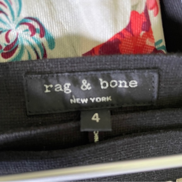 Rag & Bone Black Red Floral Liv Asymmetric Wrap Skirt Size 4​ - Picture 4 of 6